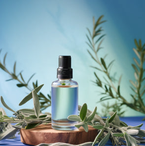 Sage, eucalyptus, rosemary and cedar essential oils