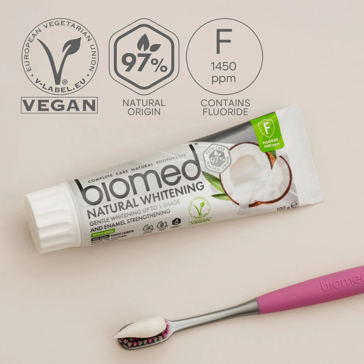 BIOMED Natural Whitening 97% Natural Toothpaste 100g – Biomed